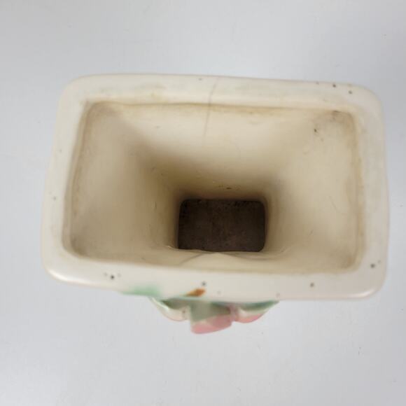 Vintage McCoy Pottery Blossom Time Flower Vase 6.5" Cream Pink 3D Art - Picture 6 of 16